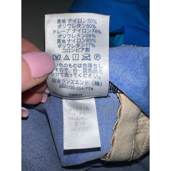 Lands End Women’s Slendersuit wrap One Piece Swimsuit Blue Ombré Size 12 - Picture 7 of 8